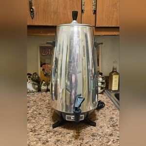 Mirro Matic Electric Percolator 35 Cup Electric Coffee Urn M-0476 Blue Bottom 6’